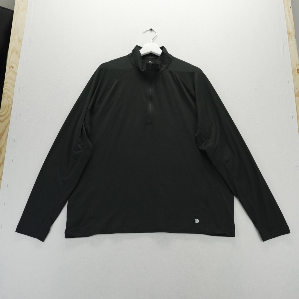 Rhoback Tailwind Performance Quarter Zip Pullover Mens XL Black Activewear